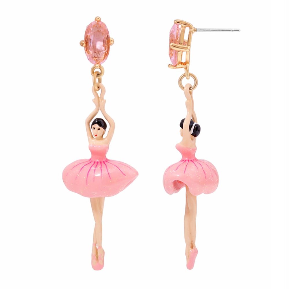 Les Nereides Pink Ballerina Stud Earrings